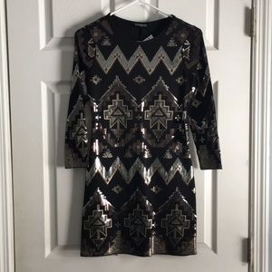 Express size XS Black Sequin Dress BNWT